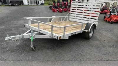 Trophy Trailers 6.5' x 12' 3k Single Axle Aluminum Utility Trailer w/Tilt-In Rear Ramp