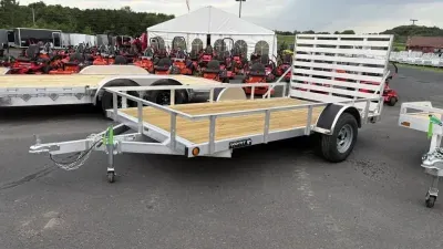 2027 Trophy Trailers 6.5' x 12' 3k Single Axle Aluminum Utility Trailer w/Tilt-In Rear Ramp