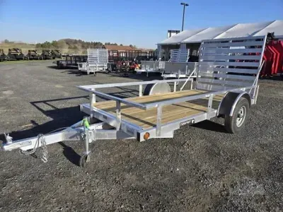 2026 Trophy Trailers 5' x 10' 2.2k Single Axle Aluminum Utility Trailer w/Tilt-In Rear Ramp