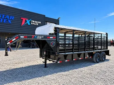 2027 East Texas Trailers 6.8" X 20' GOOSENECK  LIVESTOCK TRAILER