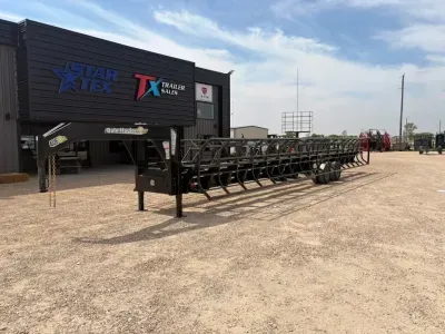 INDUSTRAIS AMERICA 40' DUAL TANDEM DOUBLE DROP HAY TRAILER WITH 10K AXLES & HYD JACKS