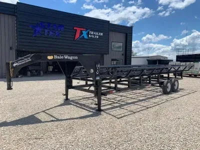 INDUSTRAIS AMERICA 24' DOUBLE DROP HAY TRAILER WITH 7K AXLES