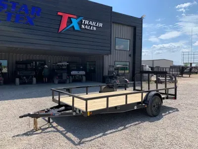East Texas Trailers 83" X 14' UTILITY WITH 2' WOOD DOVE 3' SPRING ASSIST