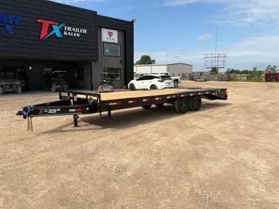 East Texas Trailers 102" X 24' BUMPER PULL DECK OVER WITH MACHO RAMPS