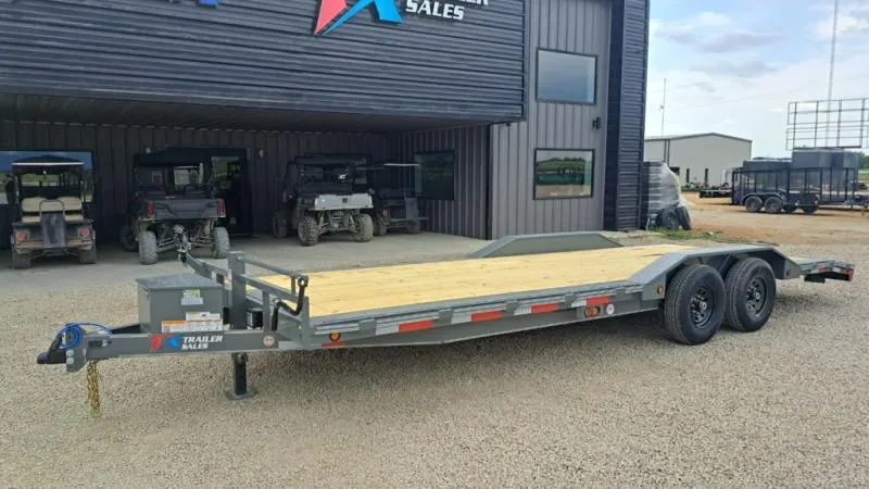 East Texas Trailers 102" X 24' CAR HAULER 14K WITH SLIDE IN RAMPS