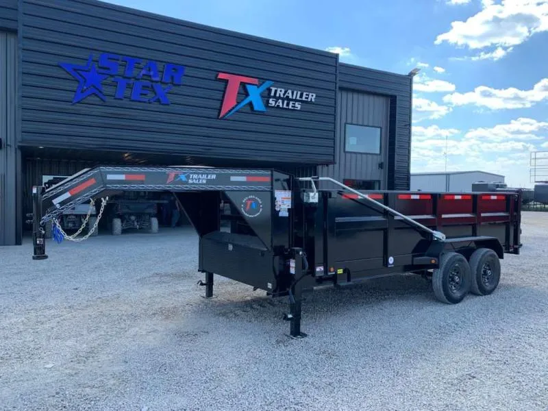 East Texas Trailers 83" X 16' GOOSENECK DUMPTRAILER WITH 36" SIDE