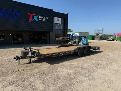 East Texas Trailers 102" X 24' CAR HAULER/EQUIPMENT 16K W/MACHO RAMPS