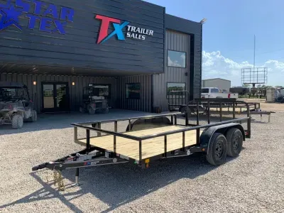East Texas Trailers 83" X 14' UTILITY WITH 2' WOOD DOVE 3' SPRING ASSIST