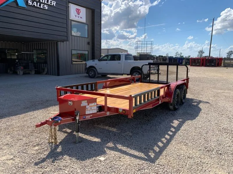 East Texas Trailers 83" X 16' UTILITY WITH 3' GATE AND SIDE LOAD RAMPS