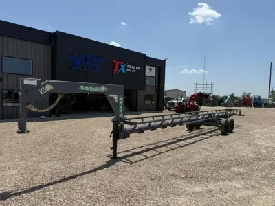 INDUSTRAIS AMERICA 36' GOOSENECK SINGLE ROW INLINE HAY BALE TRAILER