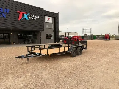 East Texas Trailers 83" X 16' UTILITY WITH 4' BI-FOLD GATE