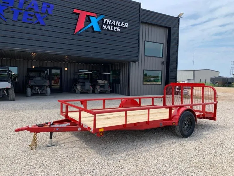 East Texas Trailers 83" X 14' UTILITY WITH 2' WOOD DOVE 3' SPRING ASSIST