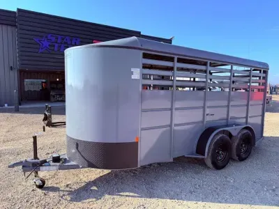 Delta Manufacturing, Inc. 6'6" X 16' 500 ES SERIES  BUMPER PULL LIVESTOCK TRAILER