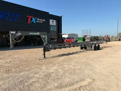 INDUSTRAIS AMERICA 36' GOOSENECK HYD SINGLE ROW INLINE HAY BALE TRAILER