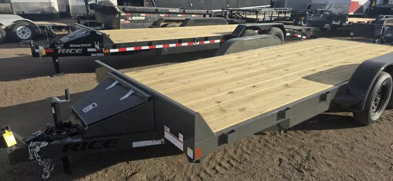 2026 Rice 82x18 Flatbed Car Hauler No Dovetail (60359)