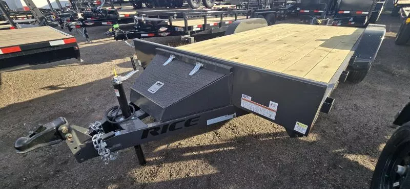 2026 Rice 82x18 Flatbed Car Hauler w/ Dovetail & Tongue Box (60362)