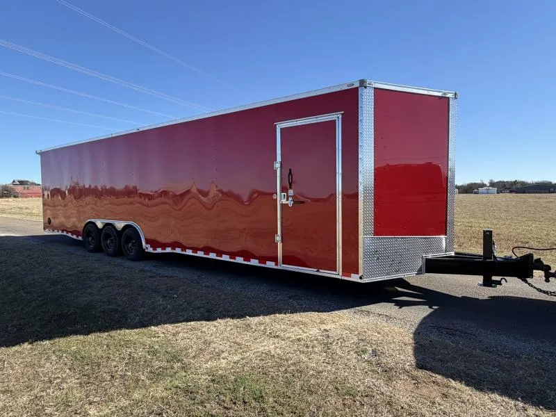 2026 TrueBlue Red 32x8.5x7 Triple Axle Enclosed Cargo Trailer