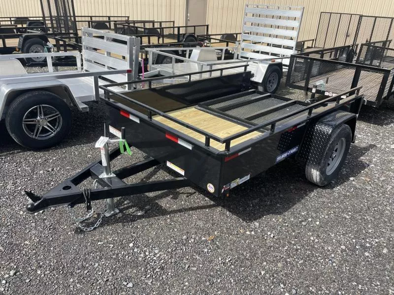 2026 Sure-Trac 5X8 SOLID SIDES w/Gate single axle Utility Trailer