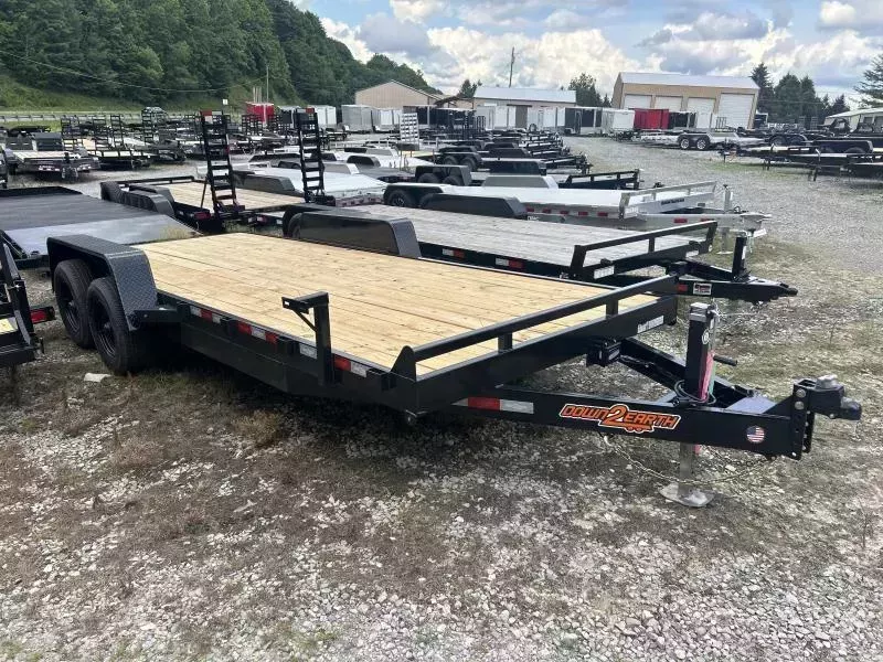 2026 Down 2 Earth Trailers 82X20 5TON Removable Fenders Wood Car Hauler
