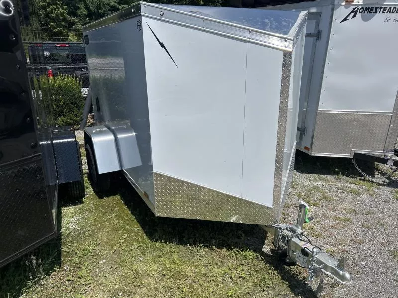 2026 Lightning 5x8 Aluminum vnose swing rear door only Enclosed Cargo Trailer