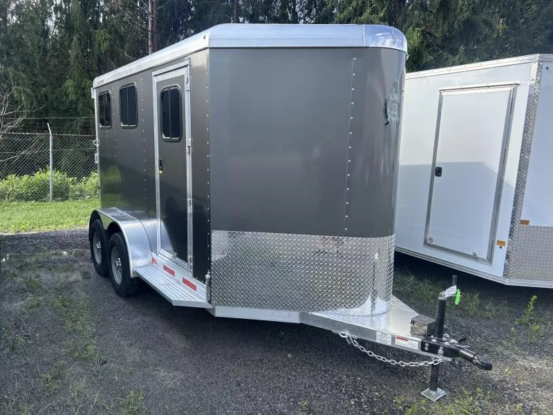2025 Adam Mustang 2 Horse Slant Rear Tack Rear Ramp M2040 Horse Trailer