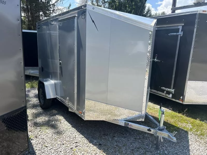 2026 Lightning 6x10 Aluminum vnose sd ramp door Enclosed Cargo Trailer