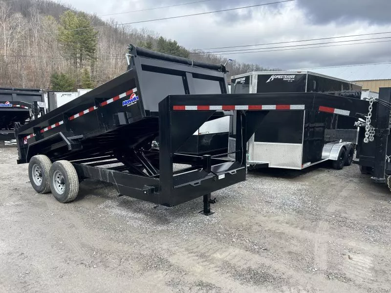 2026 Hawke Trailers 7X14 15K Gooseneck W/TARP Ramps COMBO GATE Dump Trailer