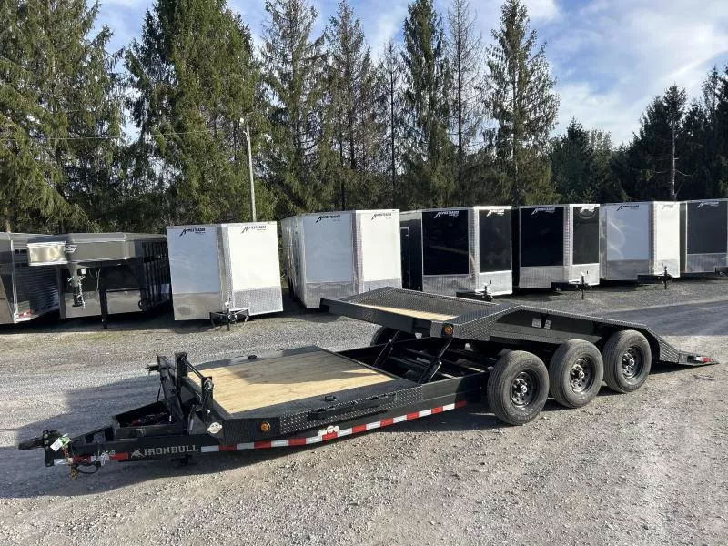 2026 Norstar/Ironbull TLB 102x22 6+16 Power Split Tilt 21K Drive Over Fenders Equipment Trailer