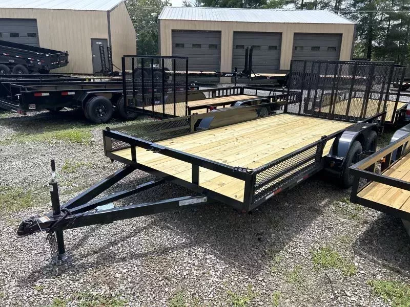 2026 82x16 side load ramps w/rear gate brake Utility Trailer