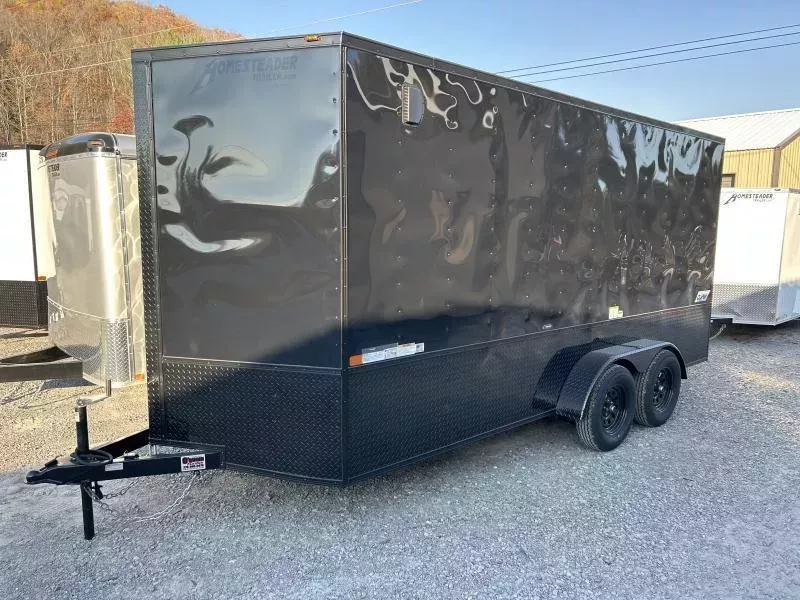 2026 Homesteader 7x16 BLACKOUT OHV Intrepid 1ft extra height spoiler polycore Enclosed Cargo Trailer