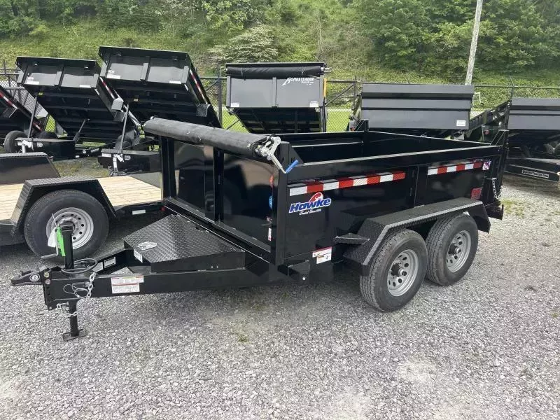 2026 Hawke Trailers 6X10 5TON Low Profile WITH TARP AND RAMPS Dump Trailer