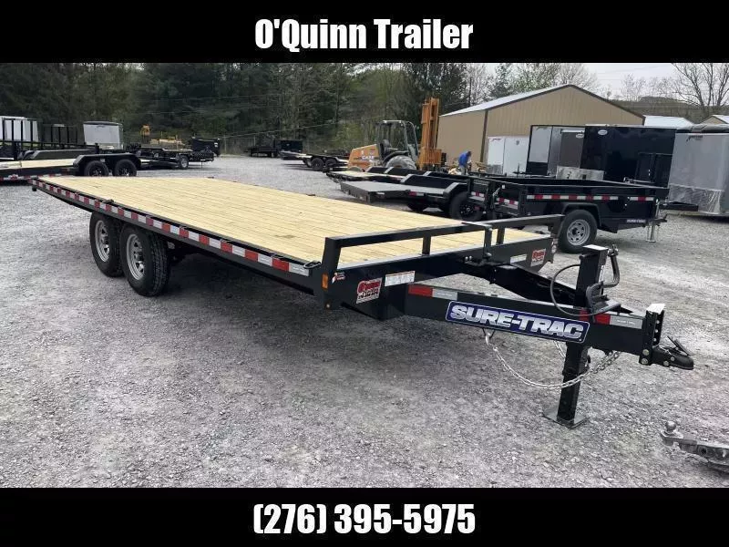 2026 Sure-Trac 102x20 DECKOVER Slide in ramps Bumper/Pintle SD 15K Equipment Trailer