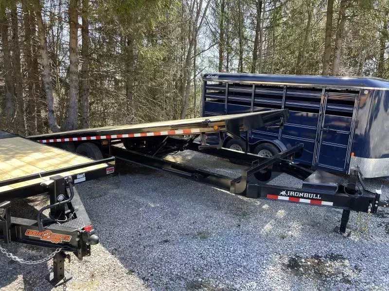 2026 Norstar/Ironbull 102x24 14K Bumper/Pintle Hydraulic Power Tilt Deckover Equipment Trailer