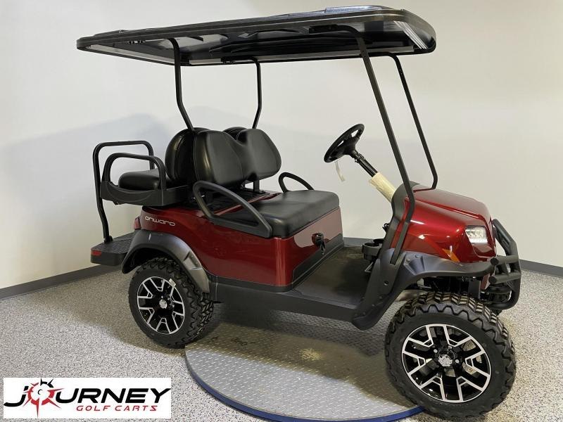 2021 Club Car Onward 4 Passenger Lifted Metallic Candy Apple Red 48 Volt Electric Golf Cart 2021 Club Car Onward 4 Passenger Lifted Metallic Candy Apple Red 48 Volt Electric Golf Cart