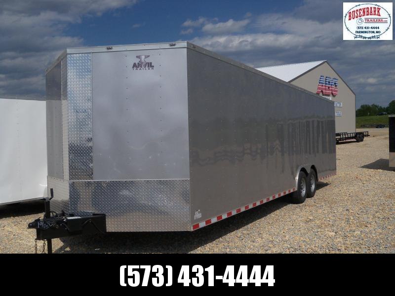 28X102 Anvil Silver Enclosed Cargo Trailer 5200 lb Tongue Jack AT85X28TA3 28X102 Anvil Silver Enclosed Cargo Trailer 5200 lb Tongue Jack AT85X28TA3