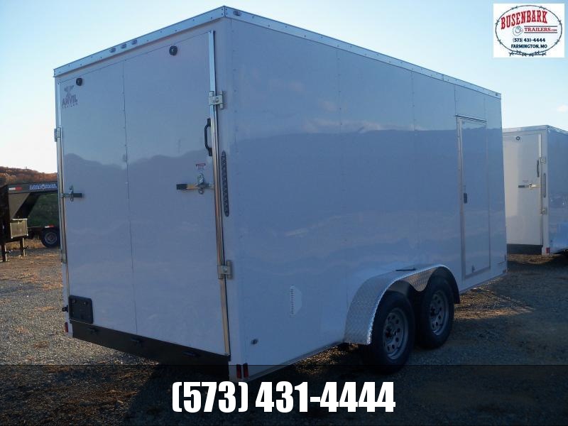 16X084 Anvil White Enclosed Cargo Trailer 7' Int Ramp Rear Door AT7X16TA 16X084 Anvil White Enclosed Cargo Trailer 7' Int Ramp Rear Door AT7X16TA