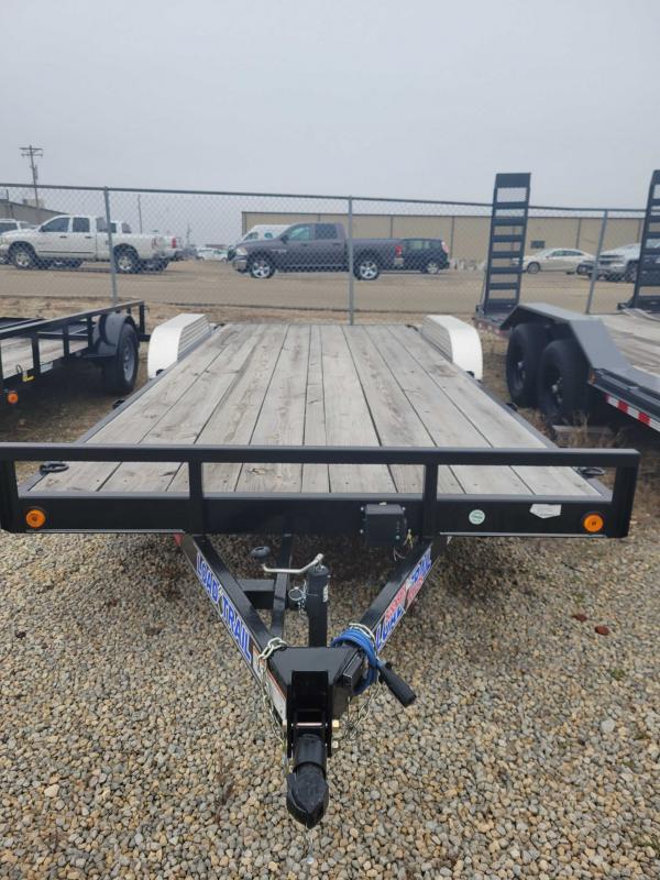 20' X 83" TANDEM AXLE SLIDE IN RAMPS DOVETAIL 5000lb JACK CARHAULER