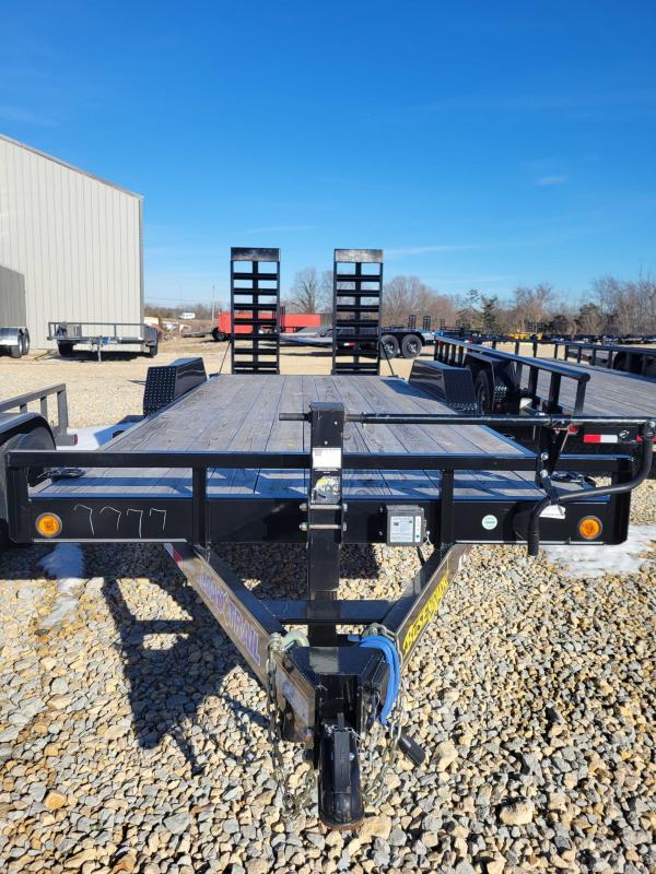 20' X 83" TANDEM AXLE SLIDE IN RAMPS DOVETAIL 5000lb JACK CARHAULER