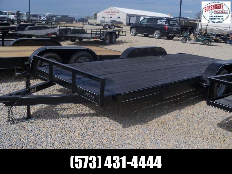 18X083 MEB Black Flatbed Trailer Dovetail Extra Wide With Brake 5' Slide In RampsFB8318 18X083 MEB Black Flatbed Trailer Dovetail Extra Wide With Brake 5' Slide In RampsFB8318