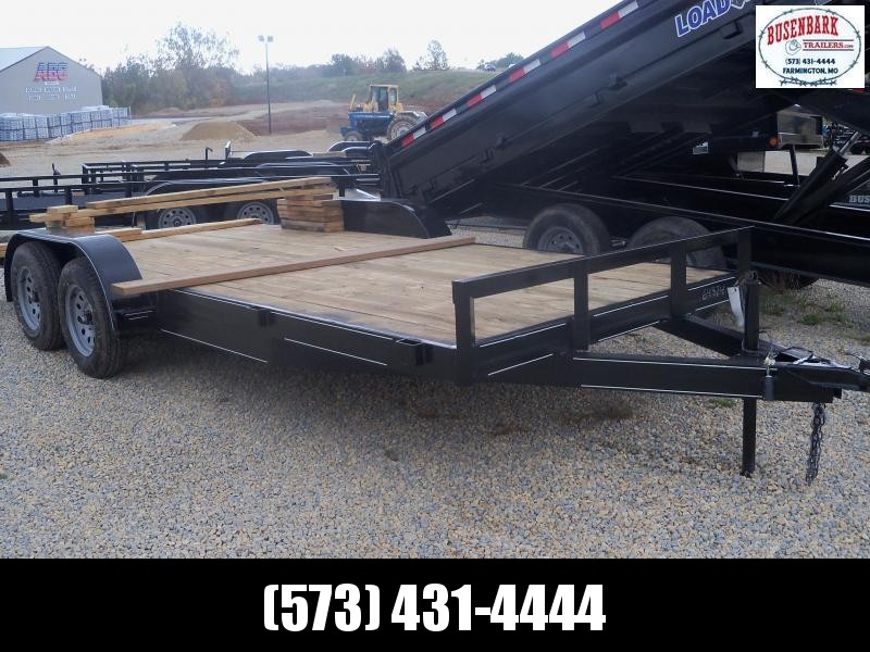 18X083 Busenbark Black Flatbed Trailer Dovetail Extra Wide 5' Slide In Ramps FB8318 18X083 Busenbark Black Flatbed Trailer Dovetail Extra Wide 5' Slide In Ramps FB8318