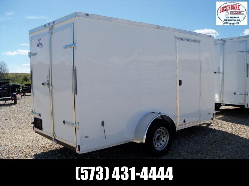 12X072 Anvil White Enclosed Cargo Trailer Dbl Rear Doors AT6X12SA 12X072 Anvil White Enclosed Cargo Trailer Dbl Rear Doors AT6X12SA