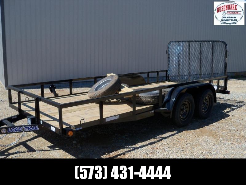 16x077 Load Trail Black Utility Trailer Square Tube Side Rails & 4' Fold Gate UE7716032 16x077 Load Trail Black Utility Trailer Square Tube Side Rails & 4' Fold Gate UE7716032