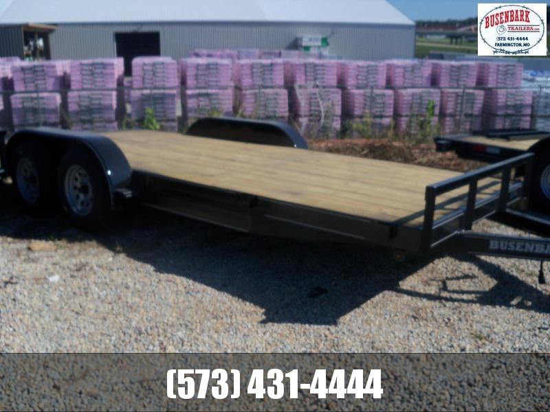 18X083 Busenbark Black Flatbed Trailer Dovetail With Brake & Slide In Ramps FB8318 18X083 Busenbark Black Flatbed Trailer Dovetail With Brake & Slide In Ramps FB8318