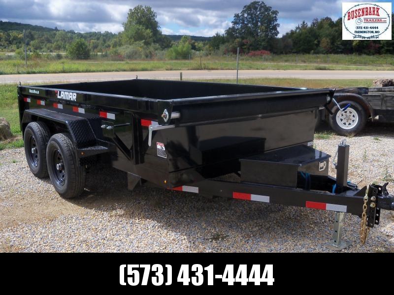 12X077 Lamar Black Dump Trailer Barn Doors Slide In Ramps DM771225 12X077 Lamar Black Dump Trailer Barn Doors Slide In Ramps DM771225