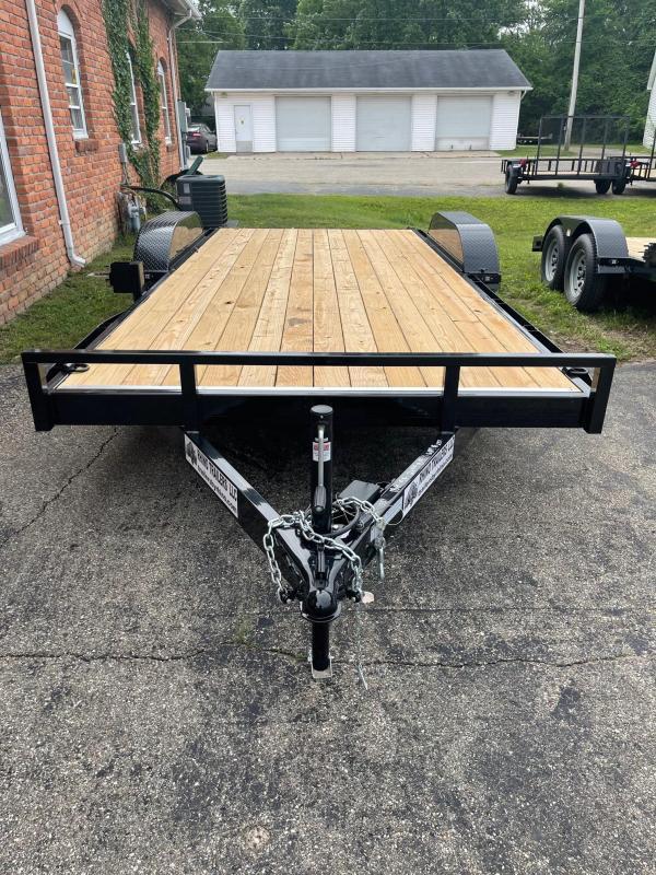 18ft RHINO Tandem WOOD DECK CAR HAULER Trailer 2 Axle Brake Near Me