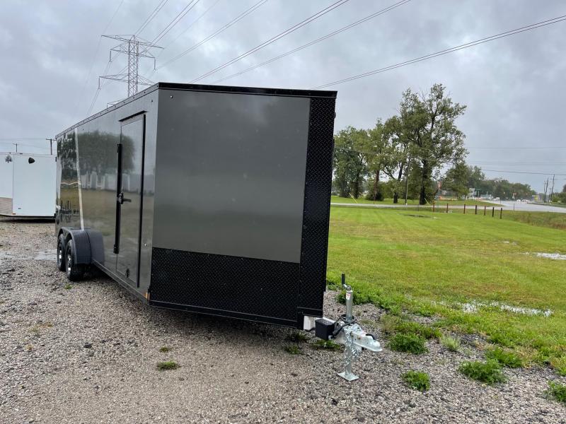 New 7x27 4-Place Enclosed Aluminum Snowmobile Trailer. New 7x27 4-Place Enclosed Aluminum Snowmobile Trailer.