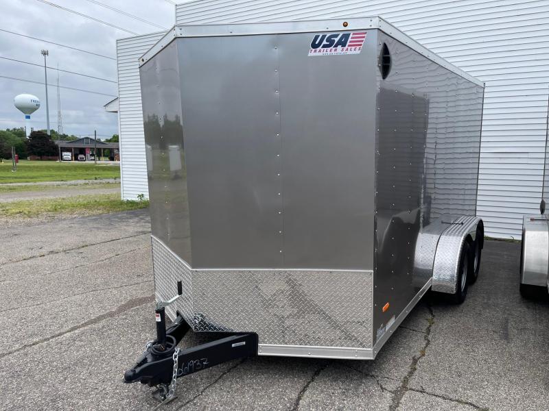 7X14 Enclosed V-Nose Trailer W - Ramp Door 6ft 6in interior 7X14 Enclosed V-Nose Trailer W - Ramp Door 6ft 6in interior