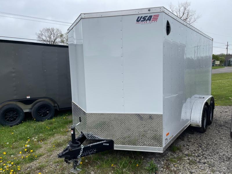 7X14 Enclosed V-Nose Trailer W - Ramp Door 6ft 6in interior 7X14 Enclosed V-Nose Trailer W - Ramp Door 6ft 6in interior