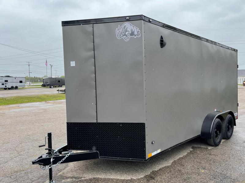 7 x 16 Rhino Safari - Enclosed Trailer - w/ Ramp Door 7000 GVW 7ft Interior 7 x 16 Rhino Safari - Enclosed Trailer - w/ Ramp Door 7000 GVW 7ft Interior