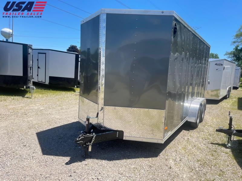 7X16 Enclosed V-Nose Trailer W - Ramp Door 7ft interior 7X16 Enclosed V-Nose Trailer W - Ramp Door 7ft interior